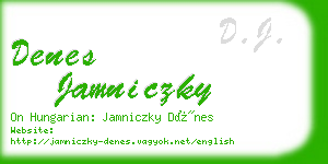 denes jamniczky business card